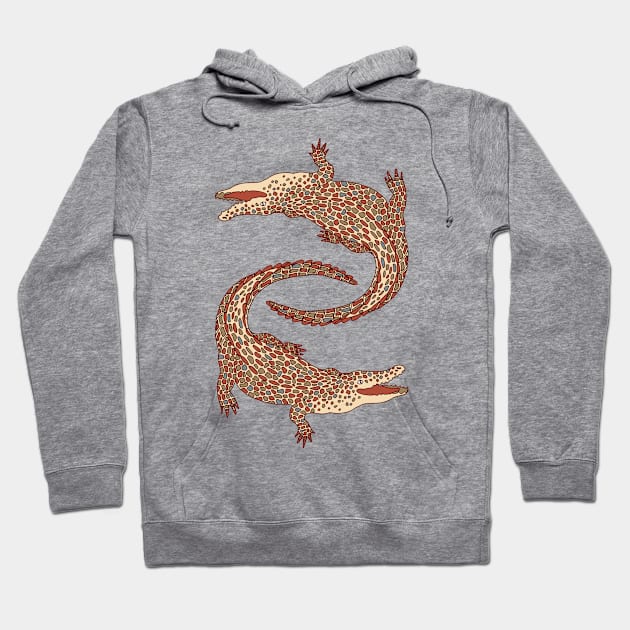 Crocodiles (Calm Beige and Gray Palette) Hoodie by illucalliart